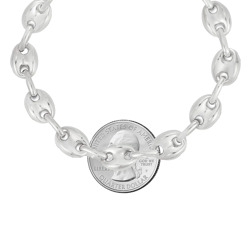 Amazon.com: Savlano 925 Sterling Silver Hollow Puffed Anchor